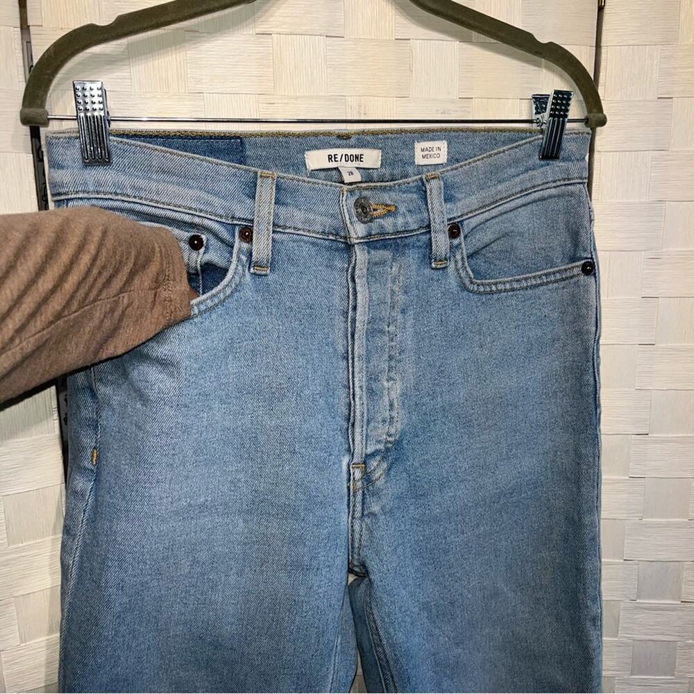 Re/Done Women’s 90’s High Rise Ankle Crop Denim Jeans‎ Size 28 Distressed Hem - Picture 4 of 11